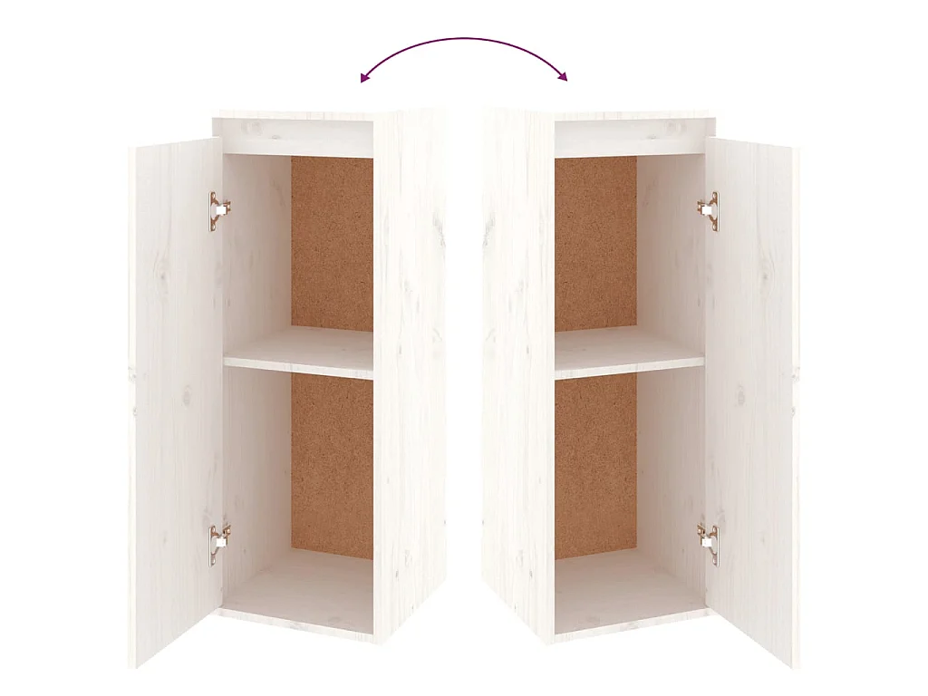 TV-Möbel 4 Stück Weiß Massives Kiefernholz