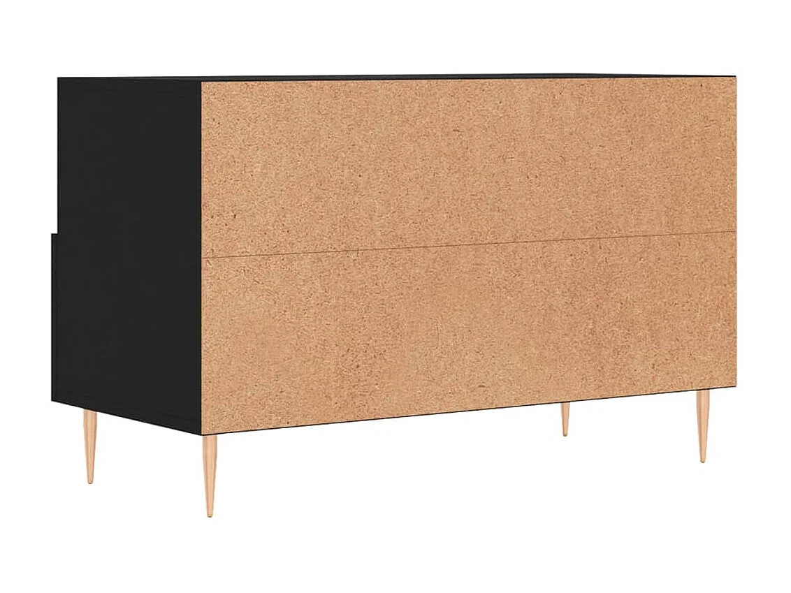 Mueble TV negro 80x36x50 cm Madera contrachapada