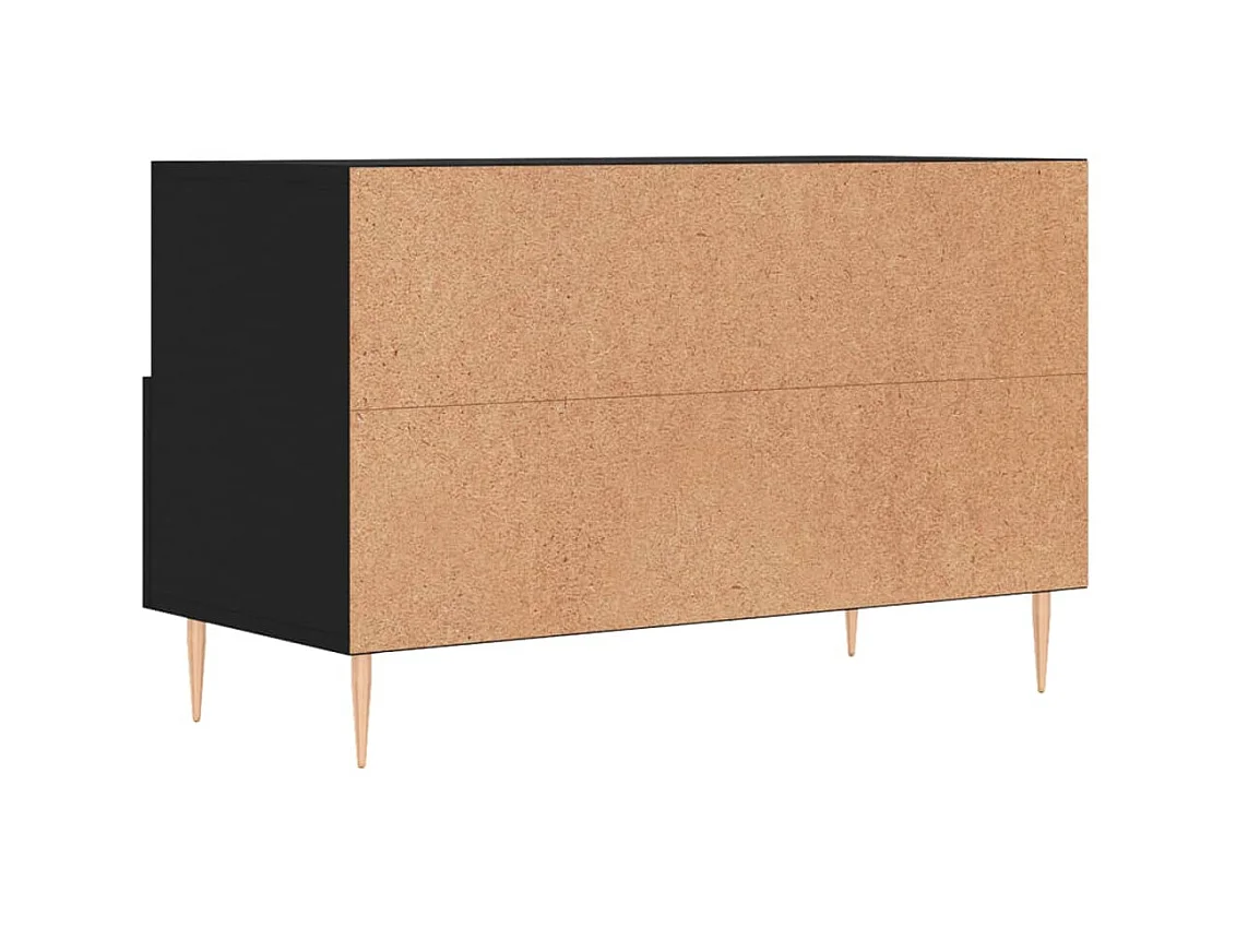 Zwart TV-meubel 80x36x50 cm Bewerkt hout