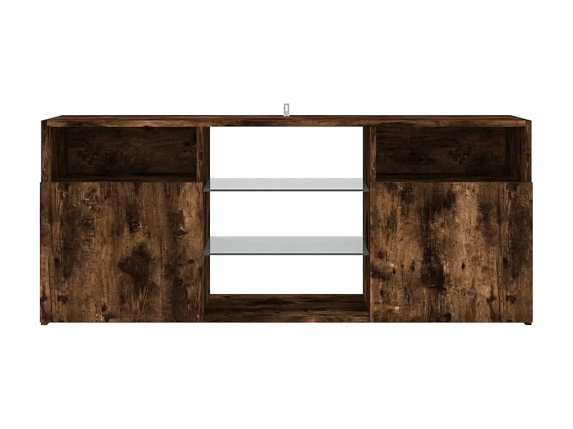 Meuble TV avec lumières LED Chêne fumé 120x30x50 cm