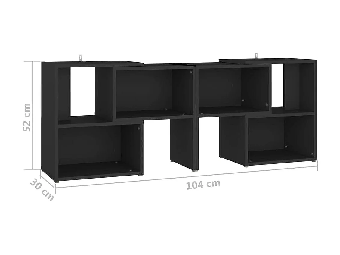 Meuble TV Noir 104x30x52 cm Aggloméré