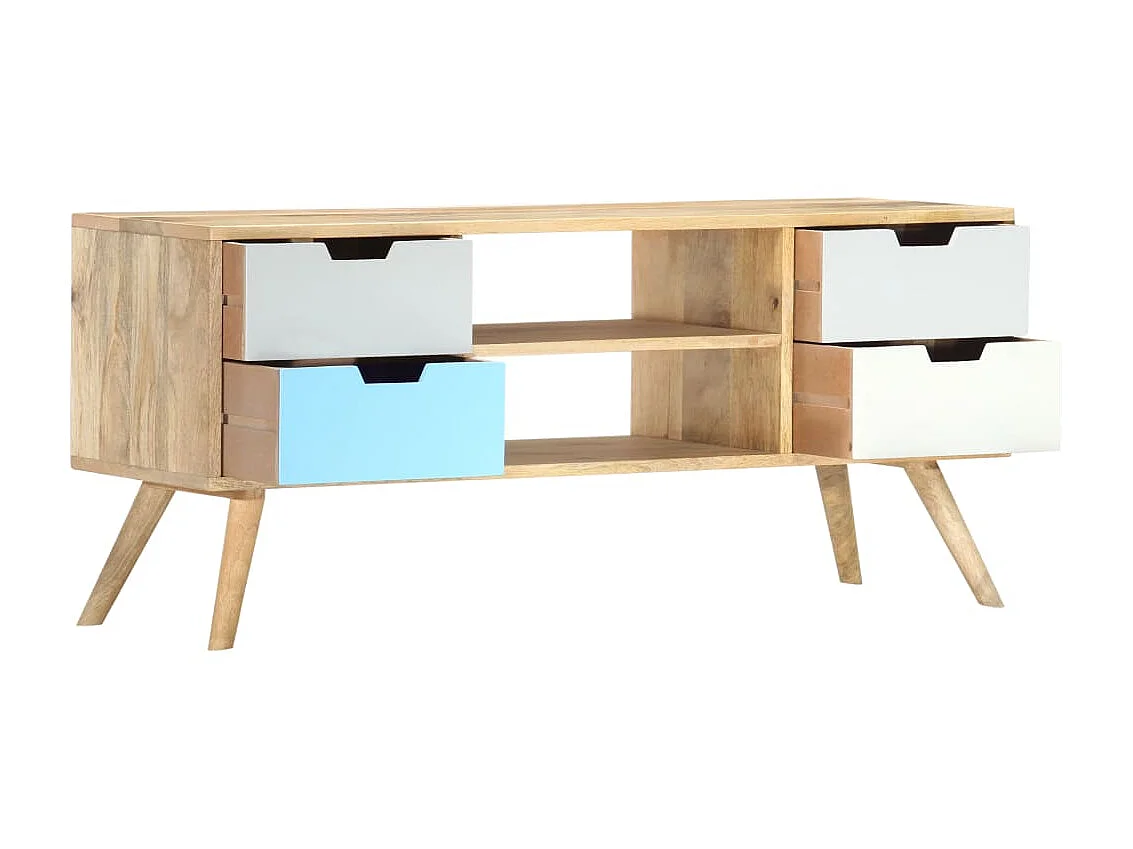 Mueble TV 110x35x48 cm Madera maciza de mango