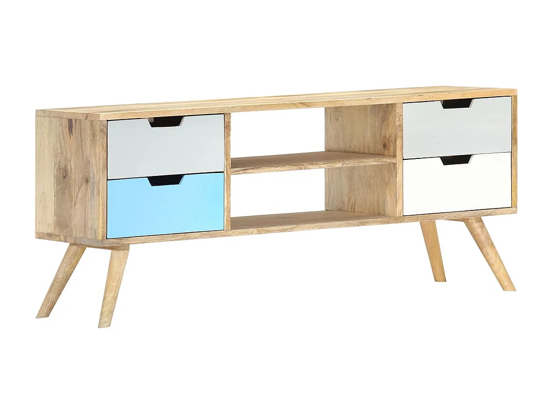 Mueble TV 110x35x48 cm Madera maciza de mango
