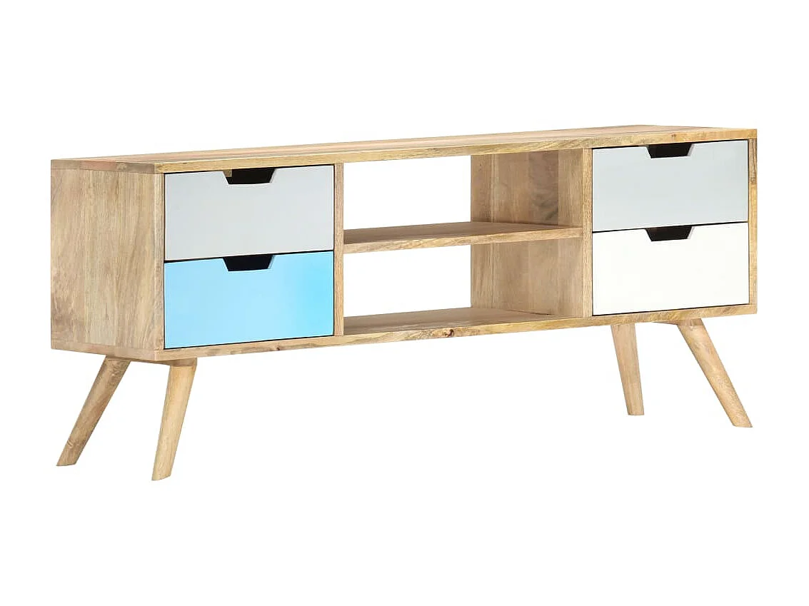 Mueble TV 110x35x48 cm Madera maciza de mango