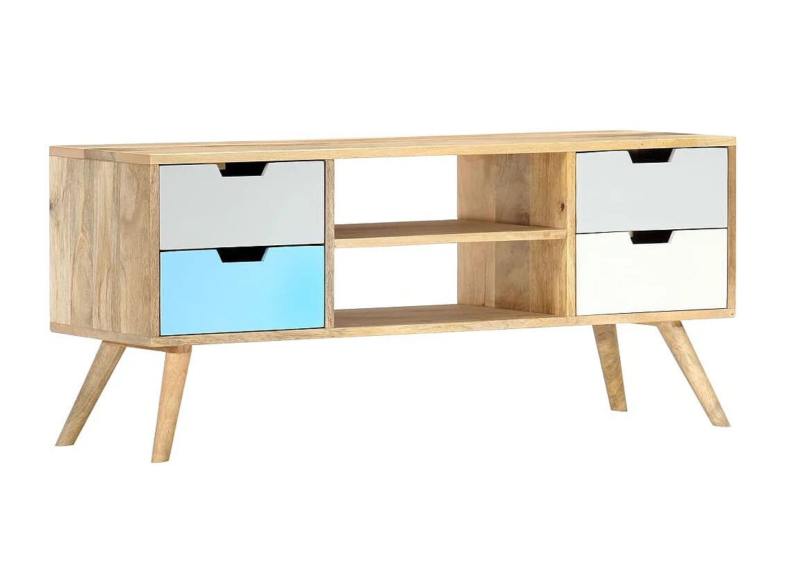 Mueble TV 110x35x48 cm Madera maciza de mango