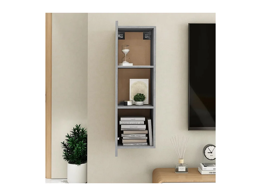 TV-meubel Betongrijs 30,5x30x90 cm Spaanplaat