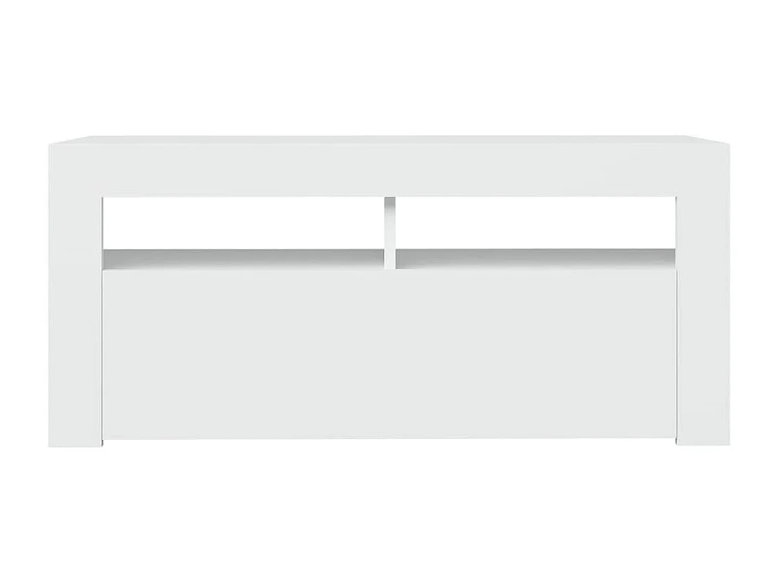 Meuble TV avec lumières LED blanc 90x35x40 cm