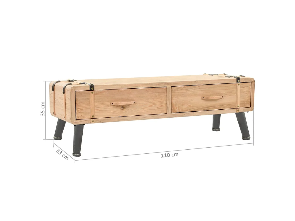 Meuble TV 110x33x35 cm Bois de sapin massif