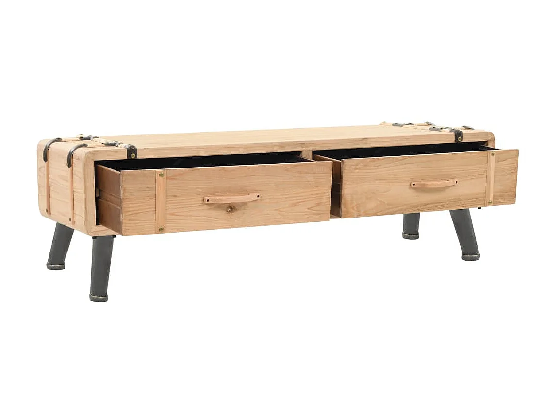Meuble TV 110x33x35 cm Bois de sapin massif