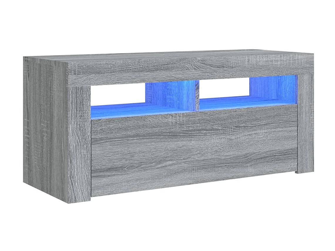 Meuble TV avec lumières LED Sonoma gris 90x35x40 cm