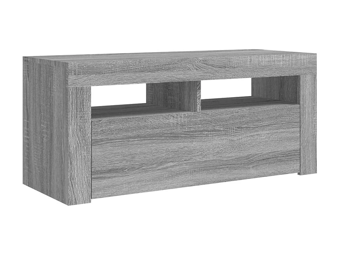 Meuble TV avec lumières LED Sonoma gris 90x35x40 cm