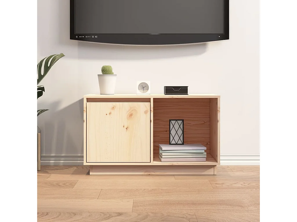 Meuble TV 74x35x44 cm Bois de pin massif