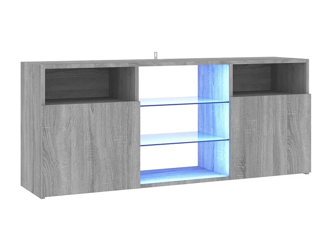 Mueble TV con luces LED Sonoma gris 120x30x50 cm