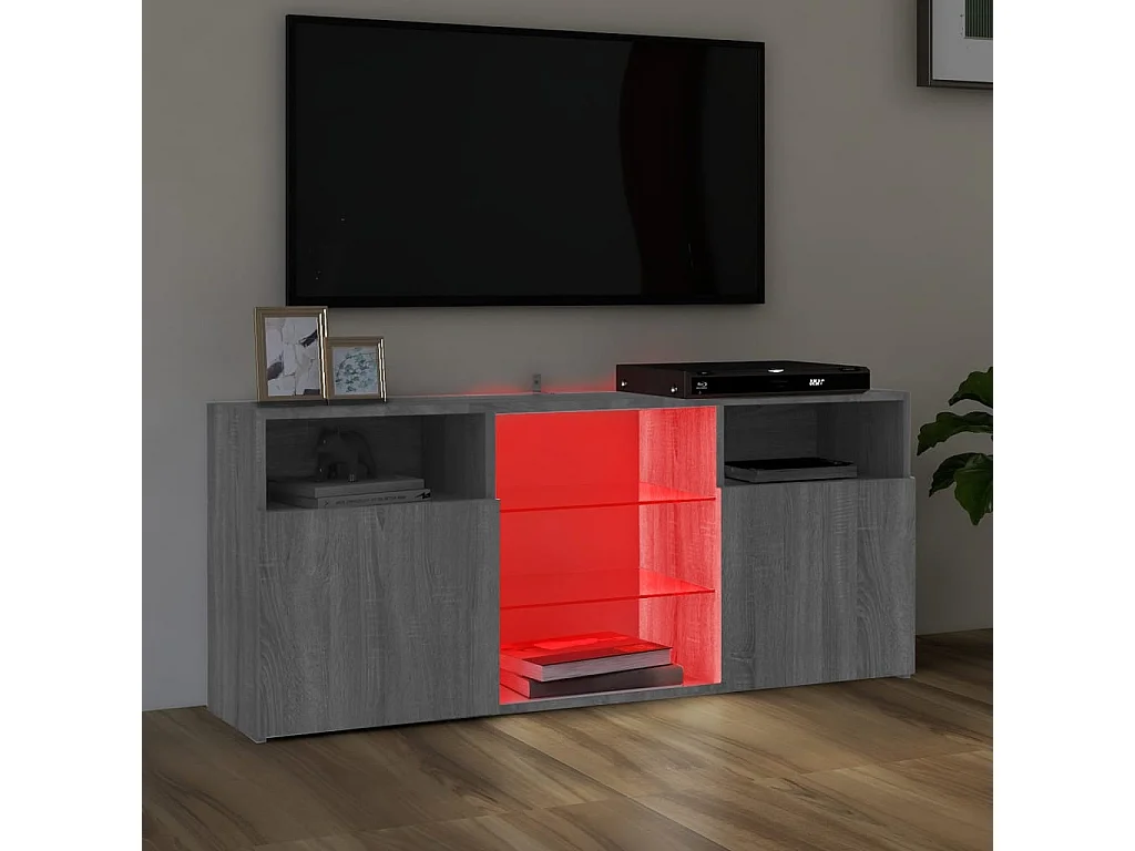 Mueble TV con luces LED Sonoma gris 120x30x50 cm
