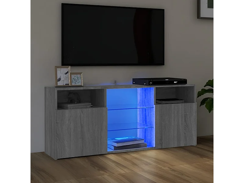 Meuble TV avec lumières LED Sonoma gris 120x30x50 cm