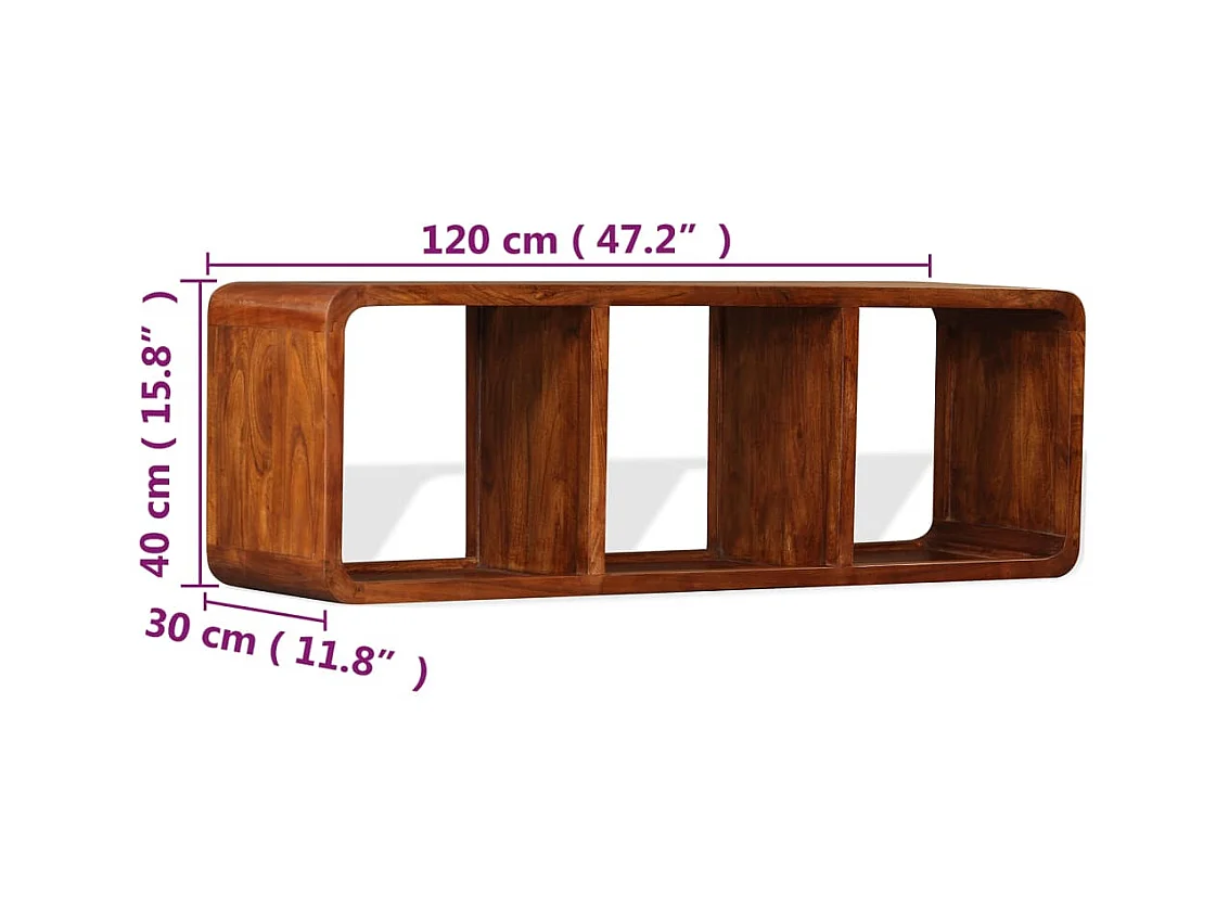 TV-meubel Massief hout met honingafwerking 120 x 30 x 40 cm