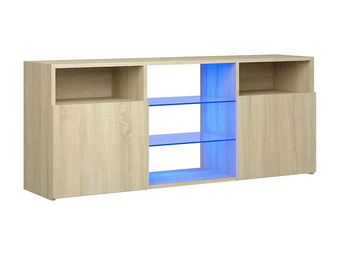 Meuble TV avec lumières LED chêne sonoma 120x30x50 cm