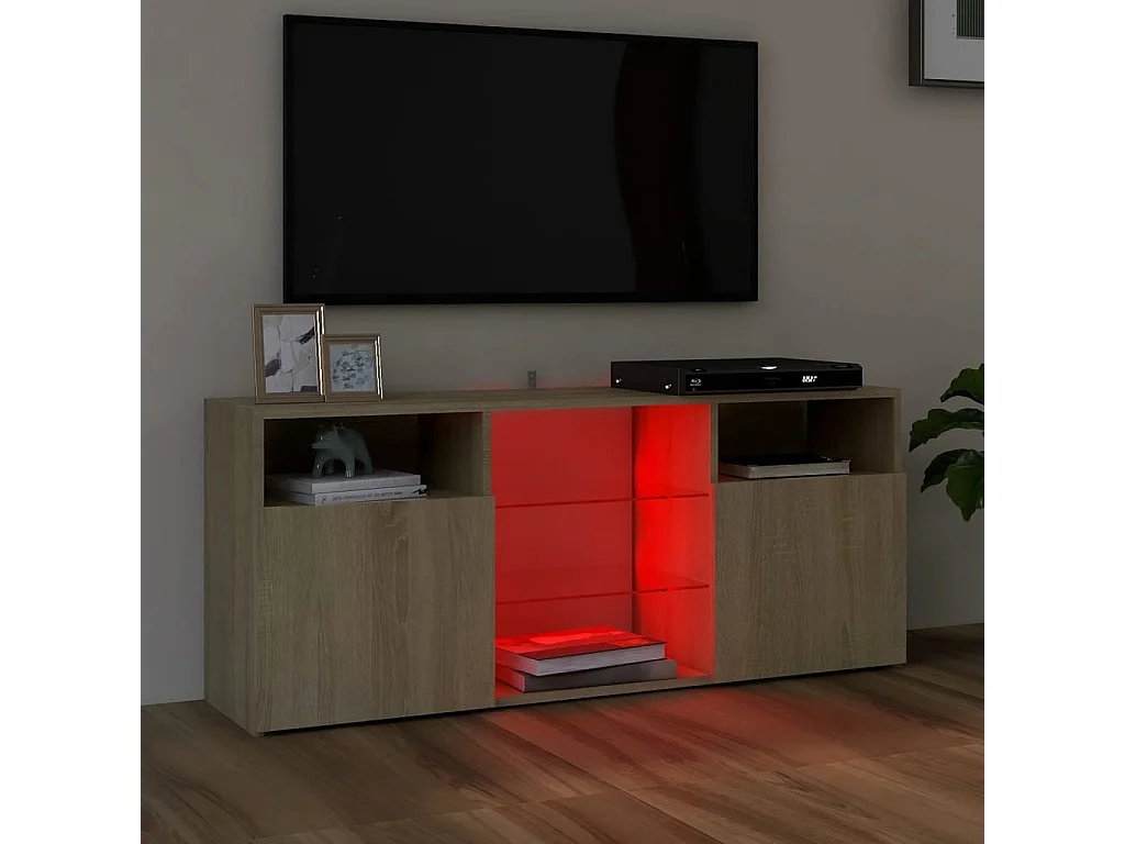 Meuble TV avec lumières LED chêne sonoma 120x30x50 cm