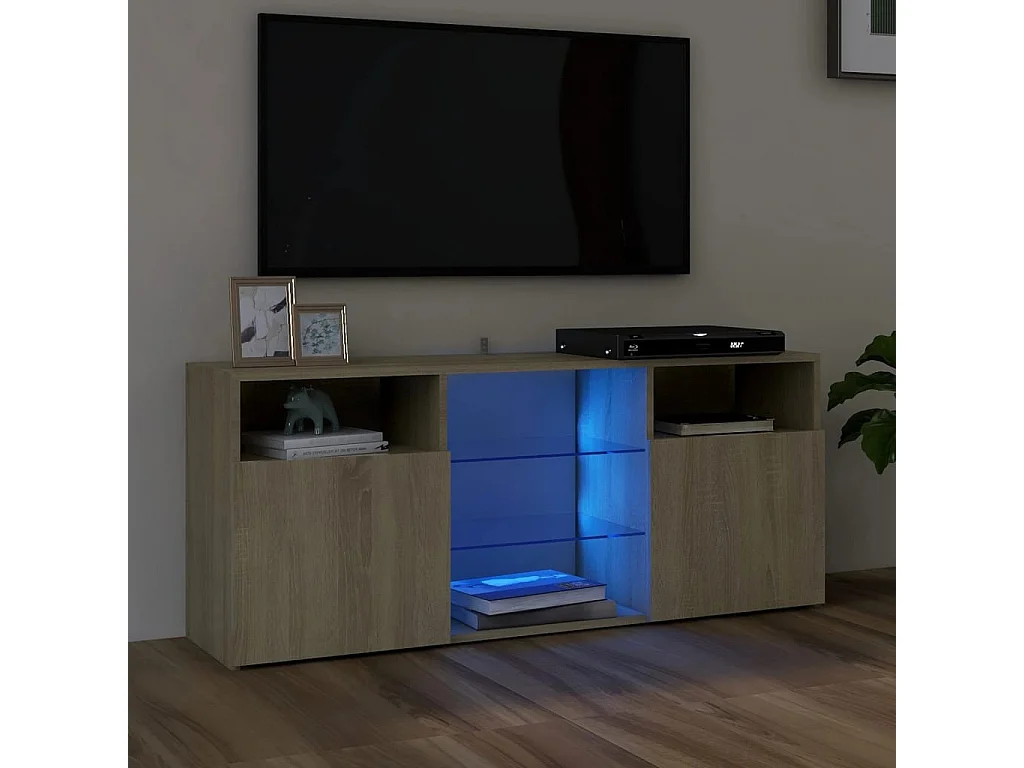 TV-meubel met LED-verlichting sonoma eiken 120x30x50 cm