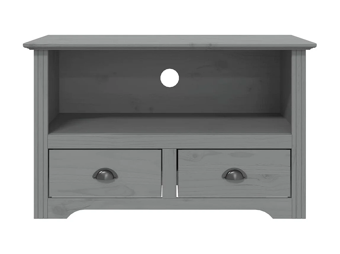 TV-meubel met 2 lades BODO grijs 91x43x56cm massief grenenhout