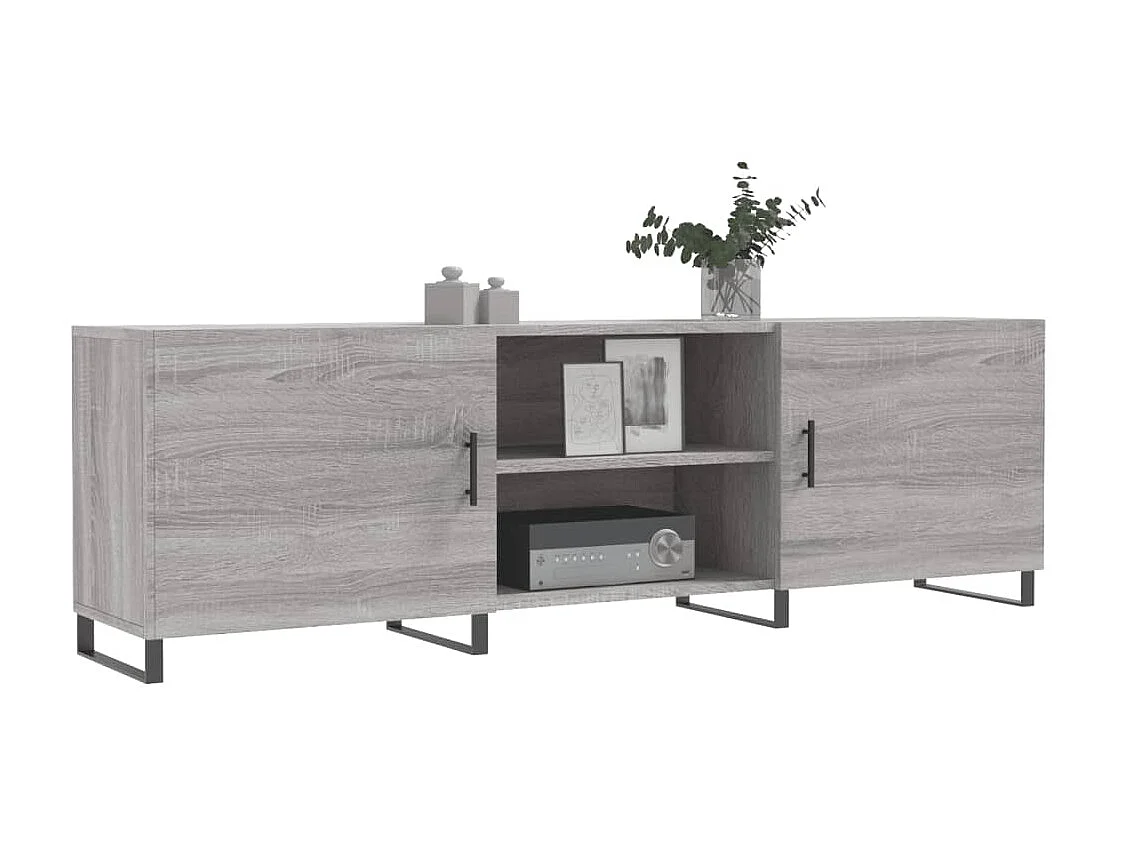 Mueble TV Sonoma gris 150x30x50 cm madera contrachapada