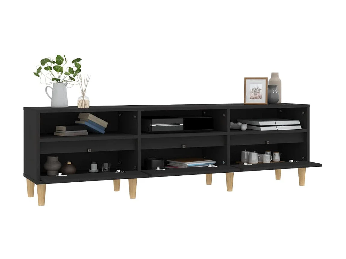 Zwart tv-meubel 150x30x44,5 cm samengesteld hout
