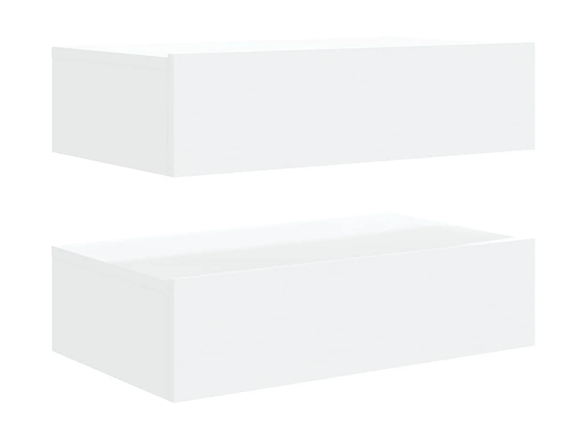 Mobile TV con illuminazione a LED 2 pz bianco 60x35x15,5 cm