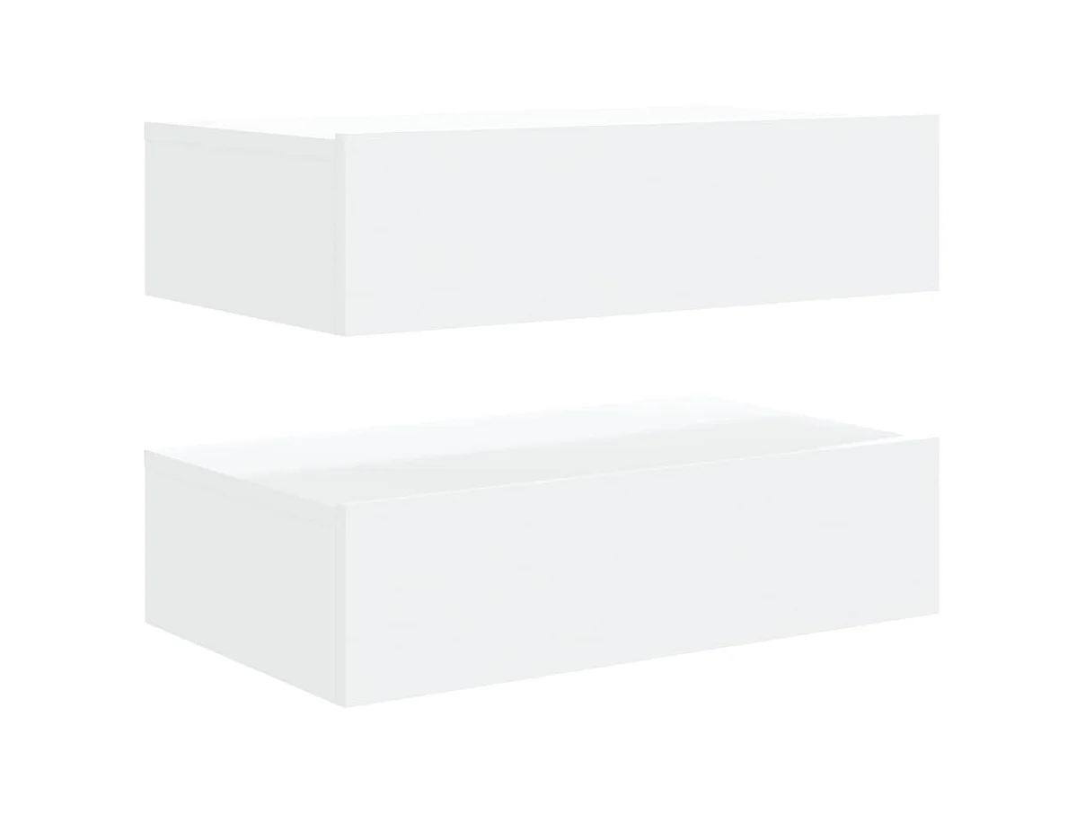 Meubles TV avec éclairage LED 2 pcs blanc 60x35x15,5 cm
