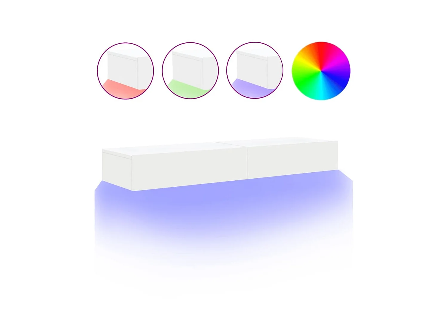Meubles TV avec éclairage LED 2 pcs blanc 60x35x15,5 cm
