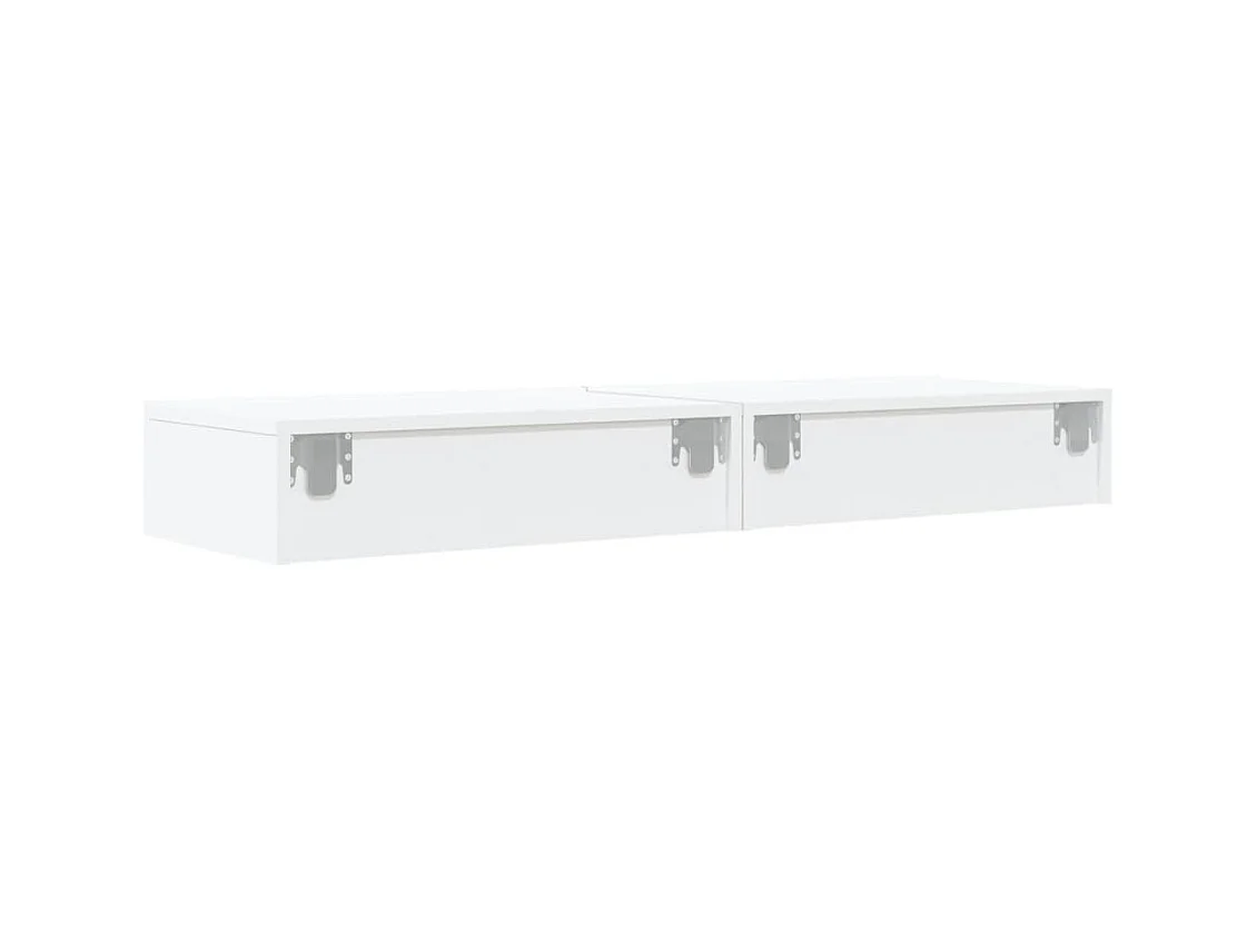 Meubles TV avec éclairage LED 2 pcs blanc 60x35x15,5 cm