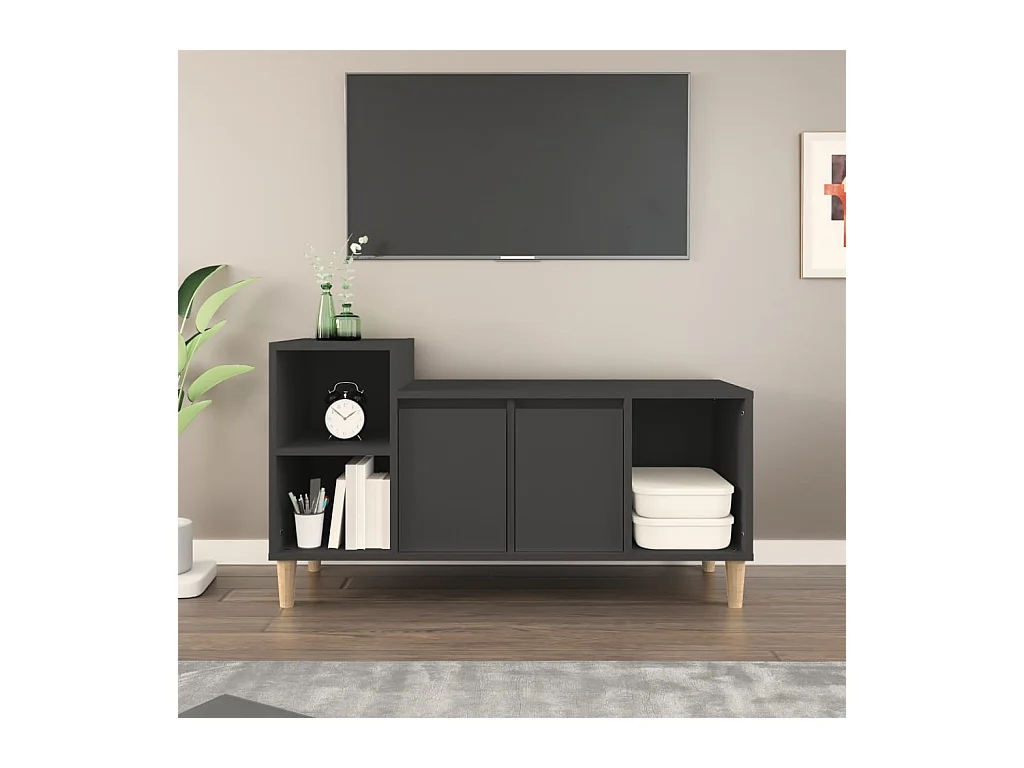 Meuble TV Noir 100x35x55 cm Bois d'ingénierie