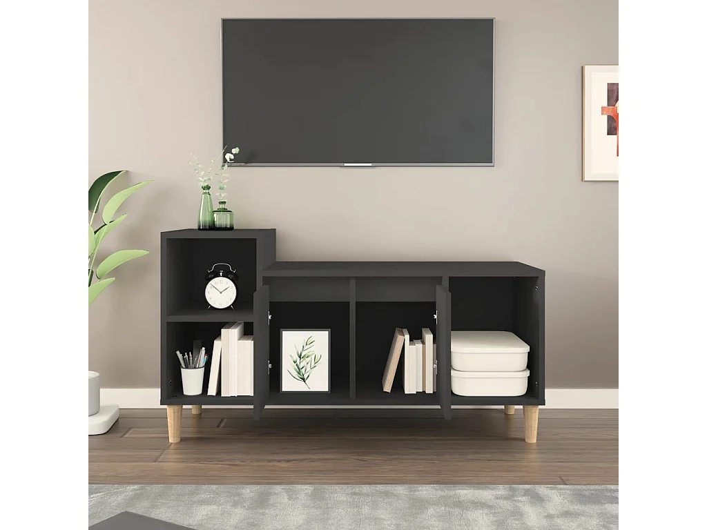 Meuble TV Noir 100x35x55 cm Bois d'ingénierie