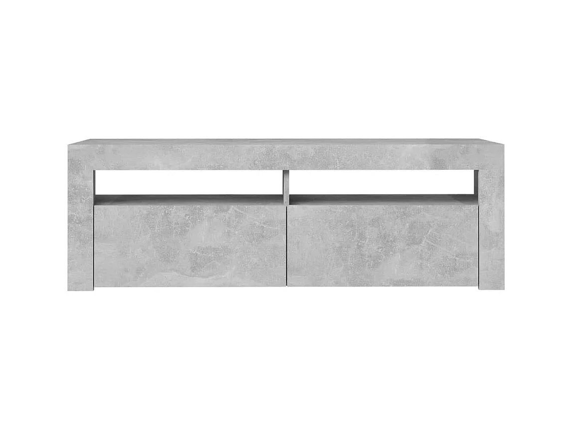 Meuble TV avec lumières LED gris béton 120x35x40 cm