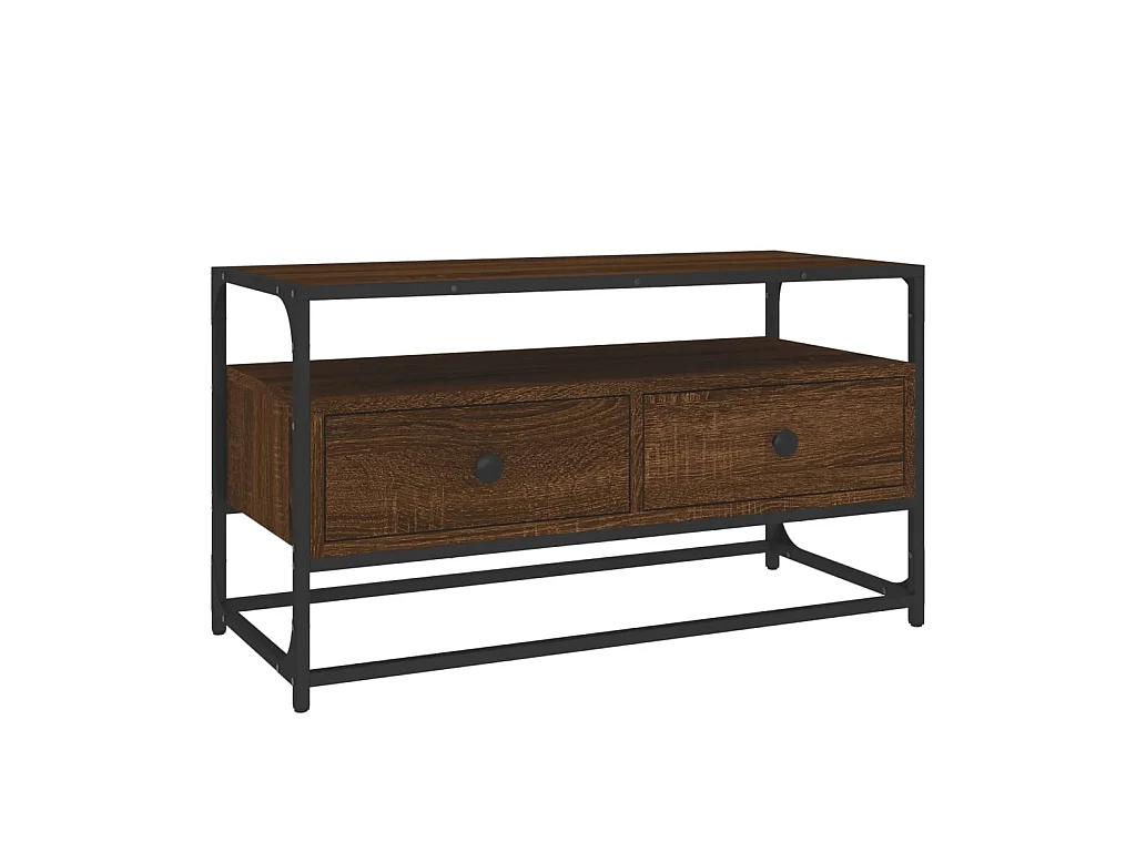 Meuble TV chêne marron 80x35x45 cm bois d'ingénierie