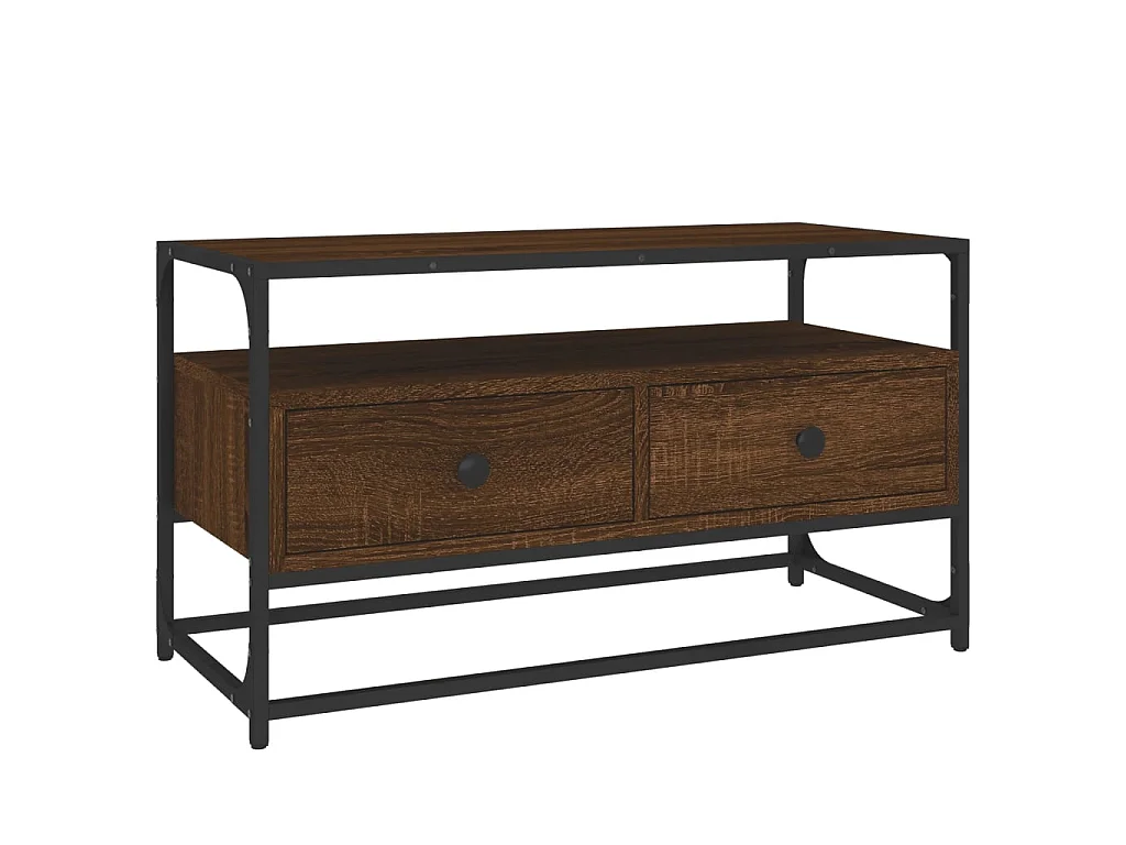 Meuble TV chêne marron 80x35x45 cm bois d'ingénierie