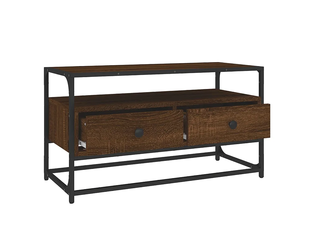 Meuble TV chêne marron 80x35x45 cm bois d'ingénierie