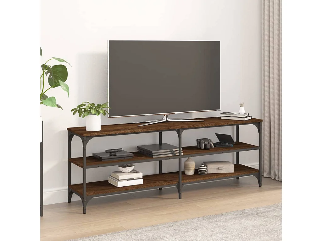 Meuble TV chêne marron 140x30x50 cm bois d'ingénierie