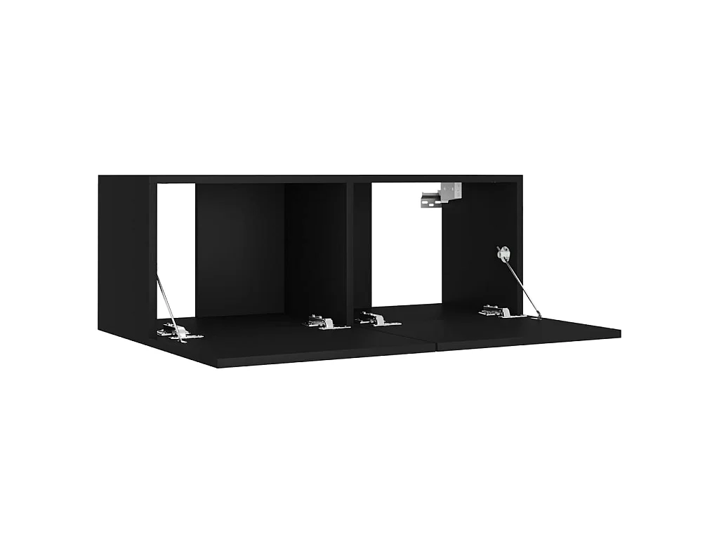 Ensemble de meubles TV 4 pcs Noir Bois d'ingénierie