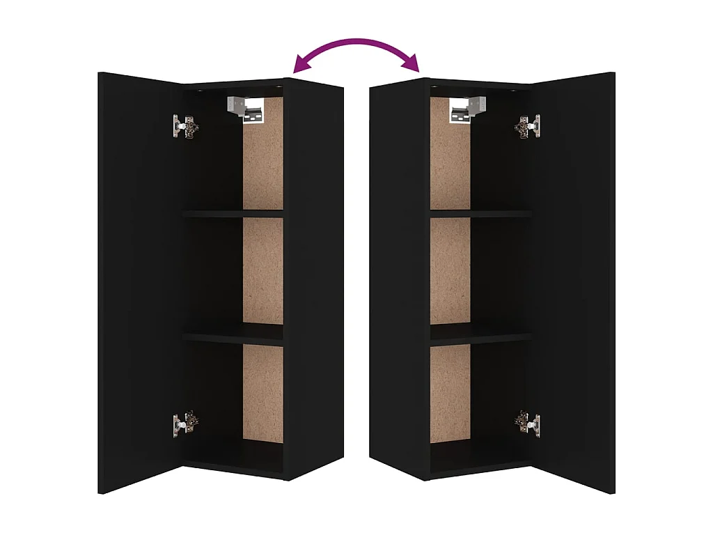 Ensemble de meubles TV 4 pcs Noir Bois d'ingénierie