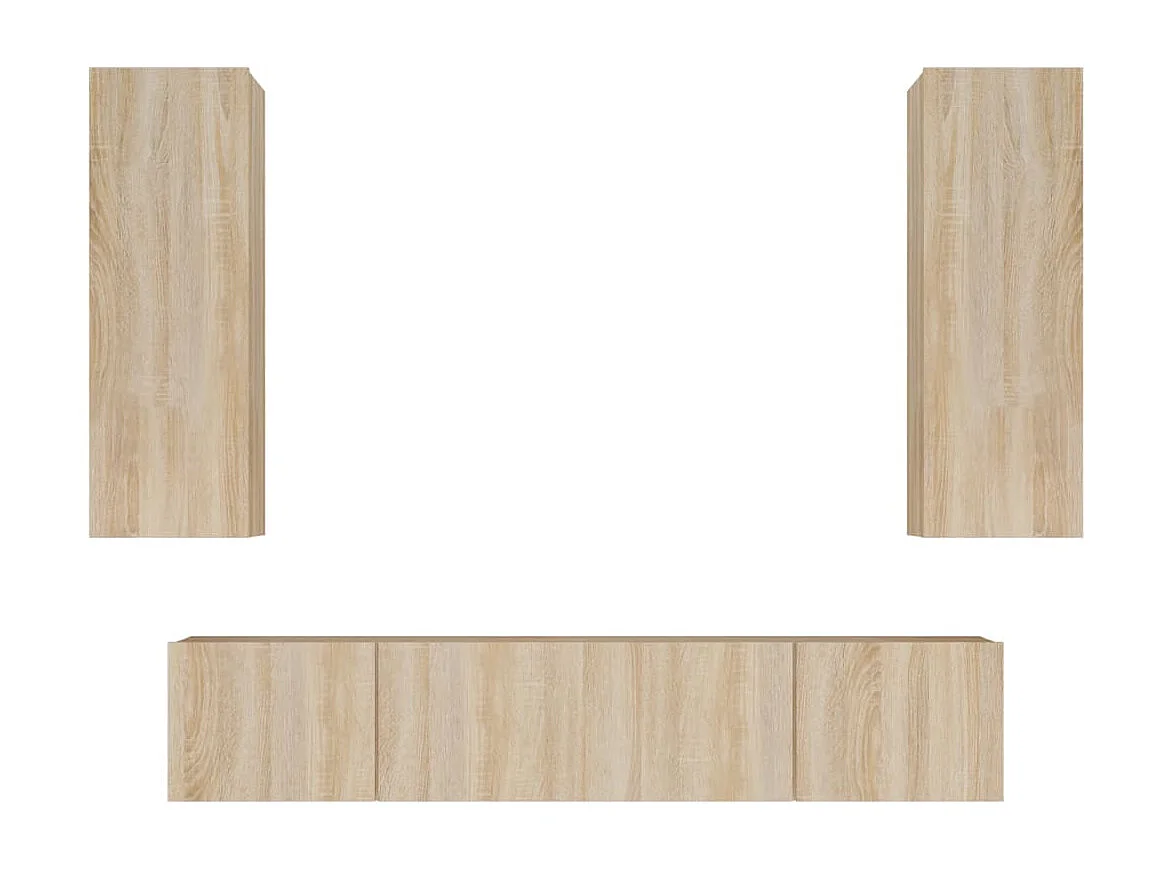 Ensemble de meubles TV 4 pcs Chêne sonoma Bois d'ingénierie