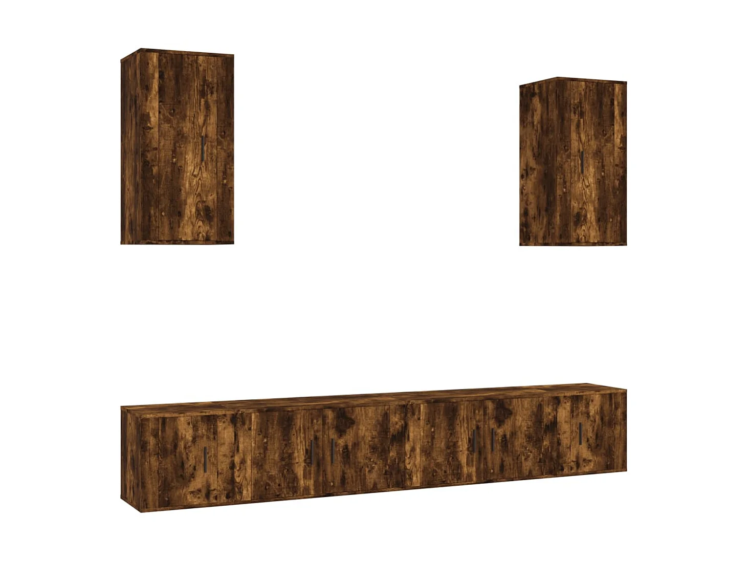 Set mobile TV 6 pezzi Rovere affumicato MDF