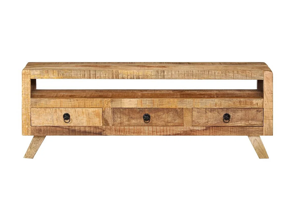 Meuble TV 110x30x40 cm Bois massif de manguier