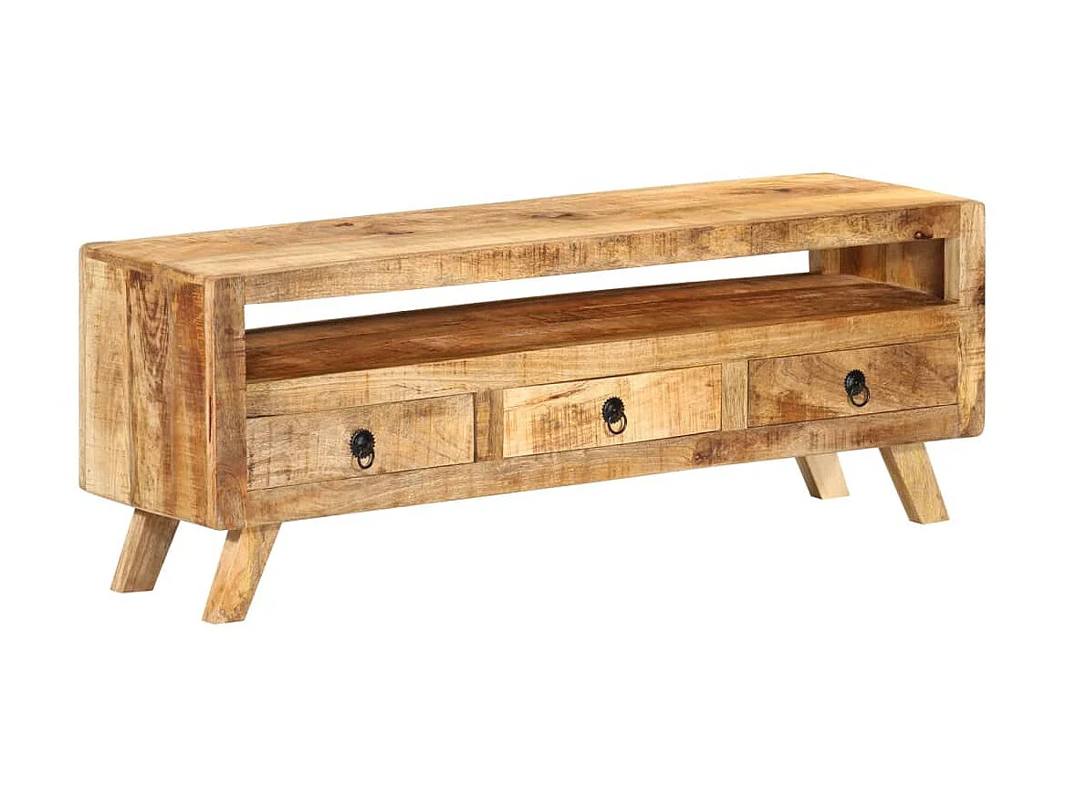 Meuble TV 110x30x40 cm Bois massif de manguier