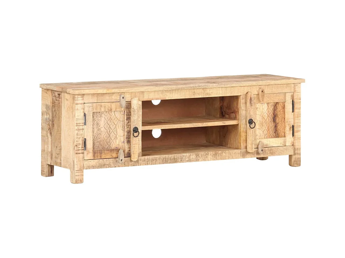 Meuble TV 120x30x40 cm Bois de manguier brut