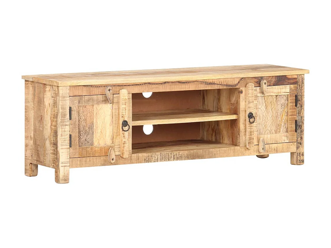 Meuble TV 120x30x40 cm Bois de manguier brut