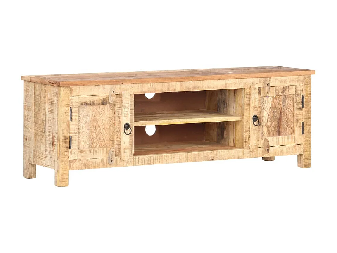 Meuble TV 120x30x40 cm Bois de manguier brut