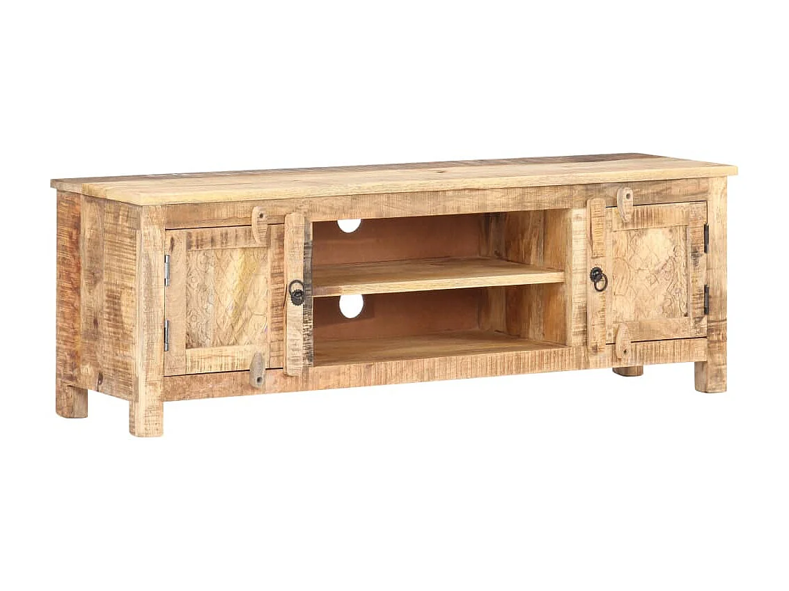 Meuble TV 120x30x40 cm Bois de manguier brut