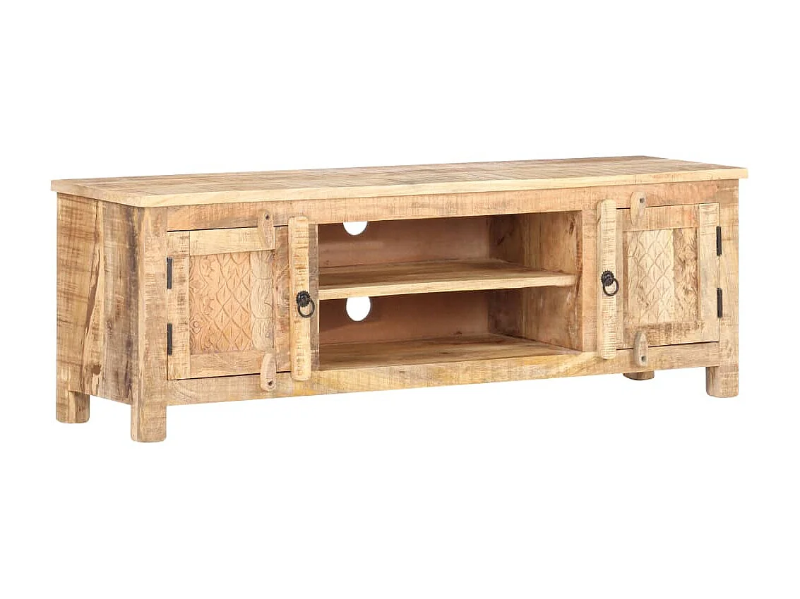 Meuble TV 120x30x40 cm Bois de manguier brut