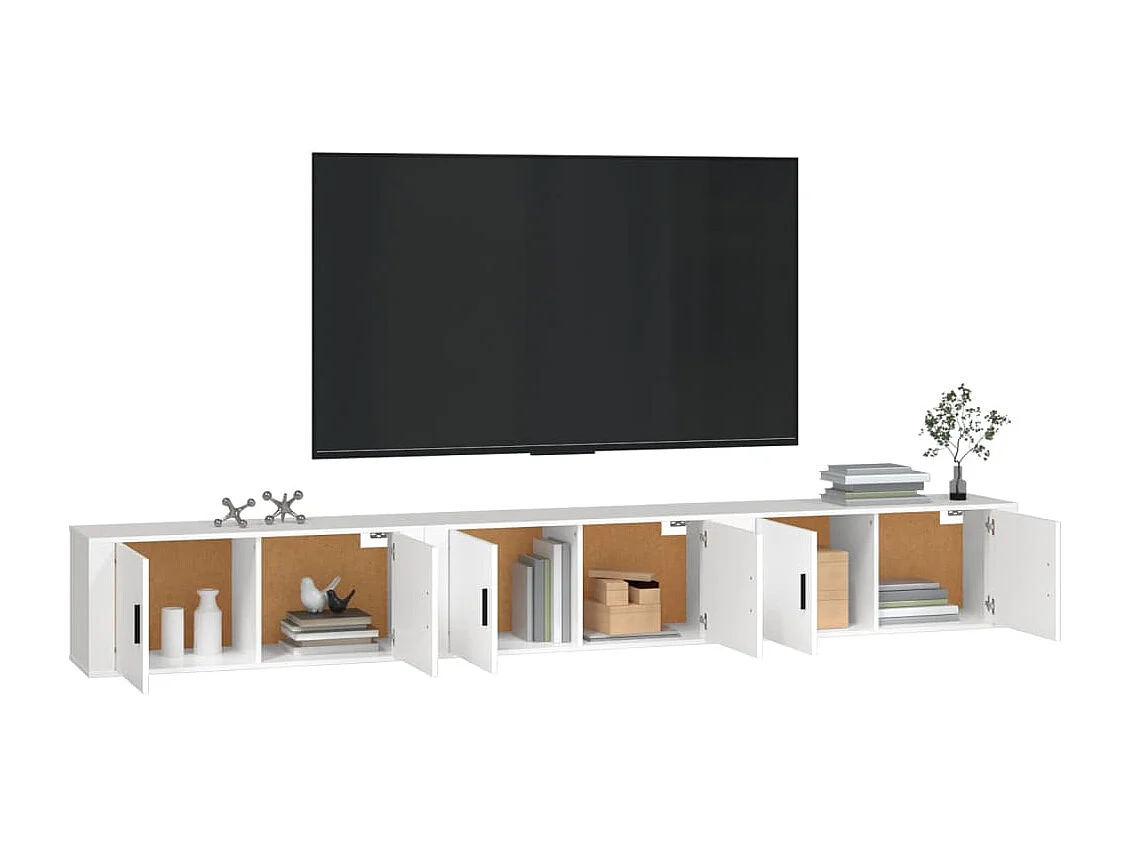 Mobili TV sospesi 3 pz bianco 100x34,5x40 cm