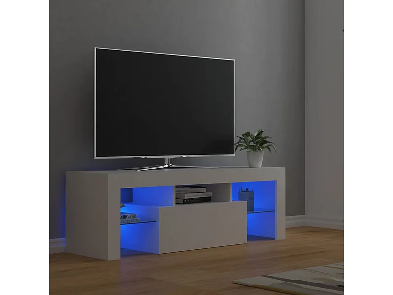 TV-Schrank mit LED-Leuchten Weiß 120x35x40 cm